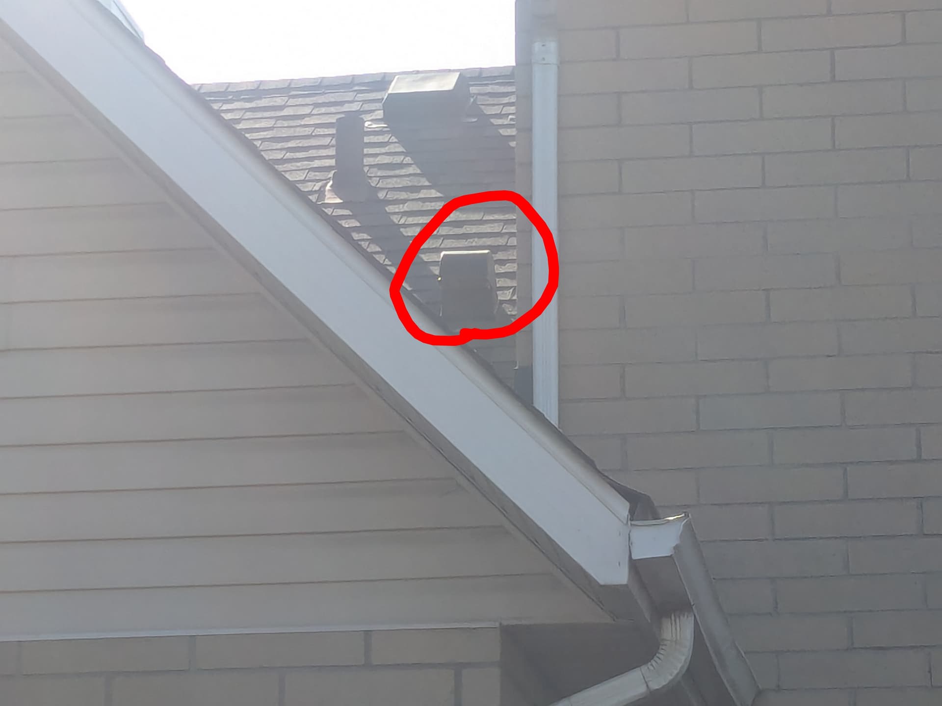 Clogged dryer roof vent visible from outside